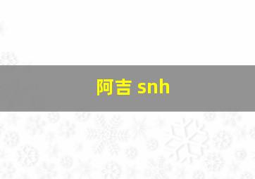 阿吉 snh